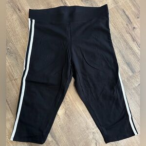Torrid Black Capris with White Side Stripes